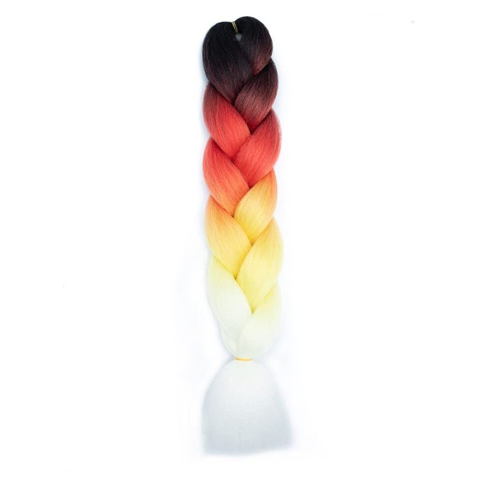 5Pcs 24 Inch Jumbo Braiding Hair Extensions D1 Color Synthetic Braids Soft Silky Low Tangling Fiber