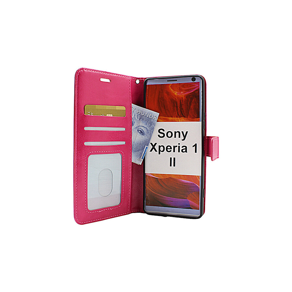 Crazy Horse Wallet Compatible With Sony Xperia 1 Ii (Xq-At51) Hotpink 9173940199484