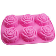Silicone Rose Mold – 6 Cavities, 6.5 cm Diameter
