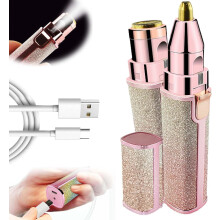 Facial Hair Remover and Eyebrow Trimmer for Women, 2 in 1 Rechargeable with LED Light