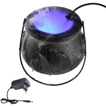 LED-lichtshow mistmachine met Halloween-heksenketel, heksenthema, mistdecoratie met USB-minimummistmachine voor aquarium- en vijverdecoratie.