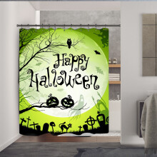 Sleva! Poaug Halloween sprchový závěs závěsy s háčky pro halloweenskou dekoraci, 71X71 palců, sprchový závěs výprodej sprchový závěs E