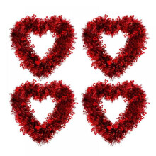 4-pak Madder Guirlande Valentinsdag Hjertekrans, Vinduesdør Dekorative Gaver til Boligindretning Bryllupsfest Valentinsdag Dekoration