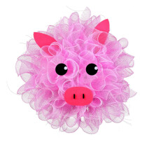 Poaug Pink Mesh Flower Wreath for Front Door, Compatible with Holiday Wall Hanging Decor, Adorable Family Festival Decoration on Sale