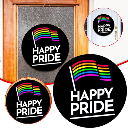 Πινακίδα Juesi Rainbow Love για την μπροστινή πόρτα, κρεμαστή πινακίδα LGBT Pride για βεράντα, 1