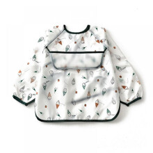Infant Toddler Baby Long Sleeved Baby Bibs Waterproof Sleeved Bib for Eating Feeding 6-45 Months