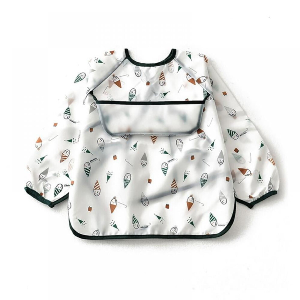 Infant Toddler Baby Long Sleeved Baby Bibs Waterproof Sleeved Bib for Eating Feeding 6-45 Months