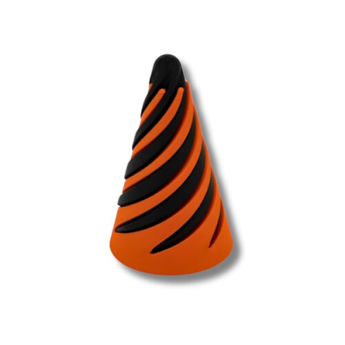 Impossible passage through spiral cone 3D printed Orange M