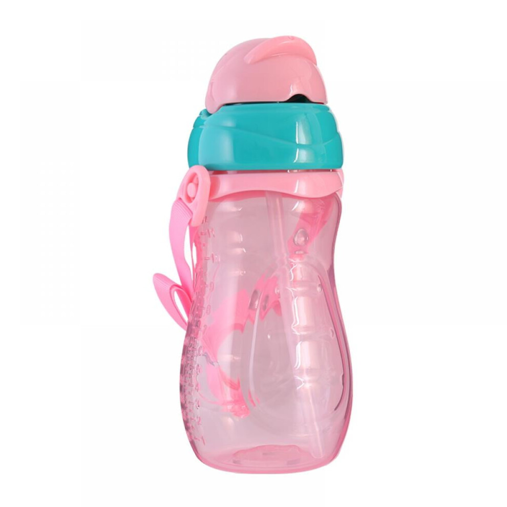 10.1 oz Baby Water Feeding Bottle With Straw Portable Cartoon Cups