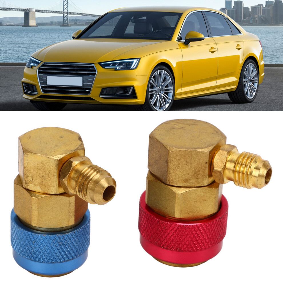 2 Pcs Brass Ac Quick Coupler Connectors For R134a Systems, 1/4In Sae 9341382070269