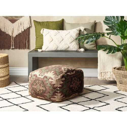 Beliani Pouffe ARVEN Jute Multicolour 1