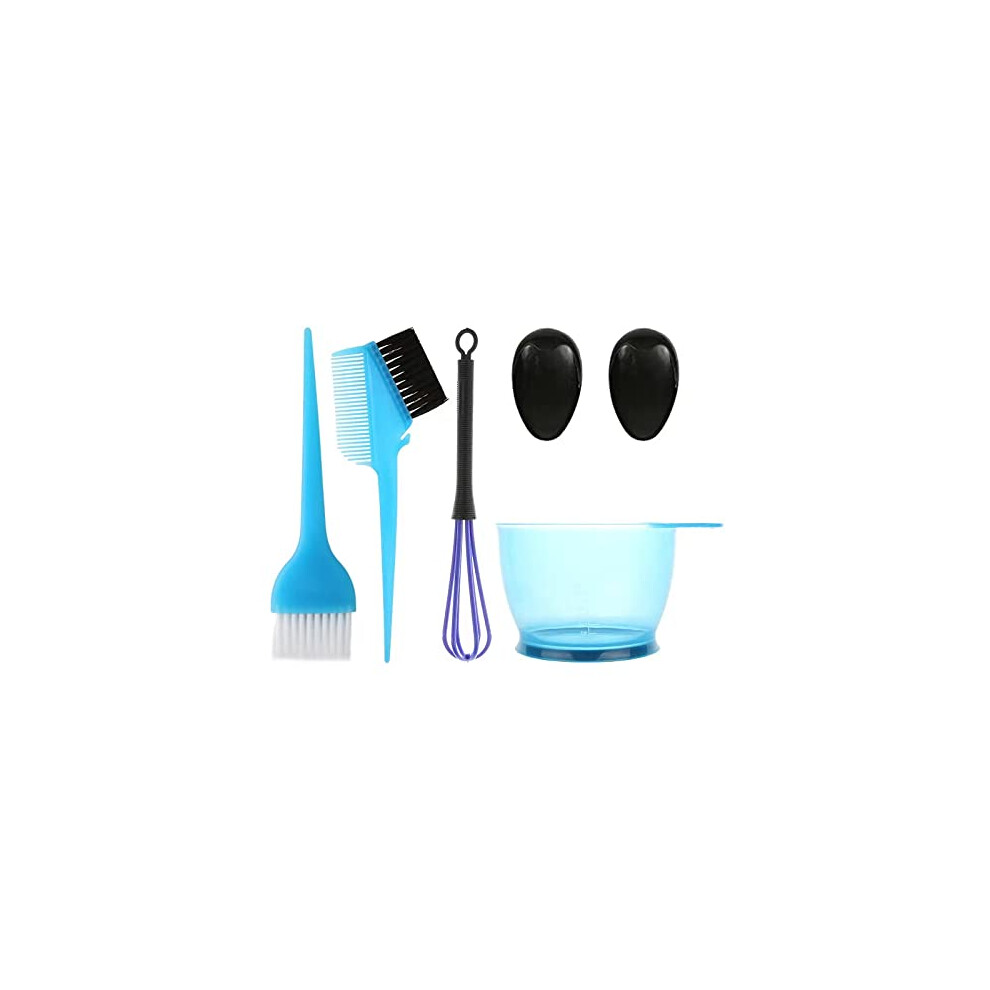 Blue 5Pcs Professional Salon Hair Coloring Kit With Mixer, Applicators And Ear Caps For Precise Dyeing