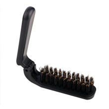 Folding Beard Brush for Men Boar Bristle Comb Pocket Size for Mustache Styling and Frizz Control