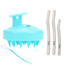 Silicone Scalp Massager Brush for Wet and Dry Hair with 3 Dermaplaning Face Razors for Women