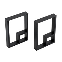Pieds de table - HELLOSHOP26 - 42 x 30 x 7 cm - Acier noir - DIY - Montage facile