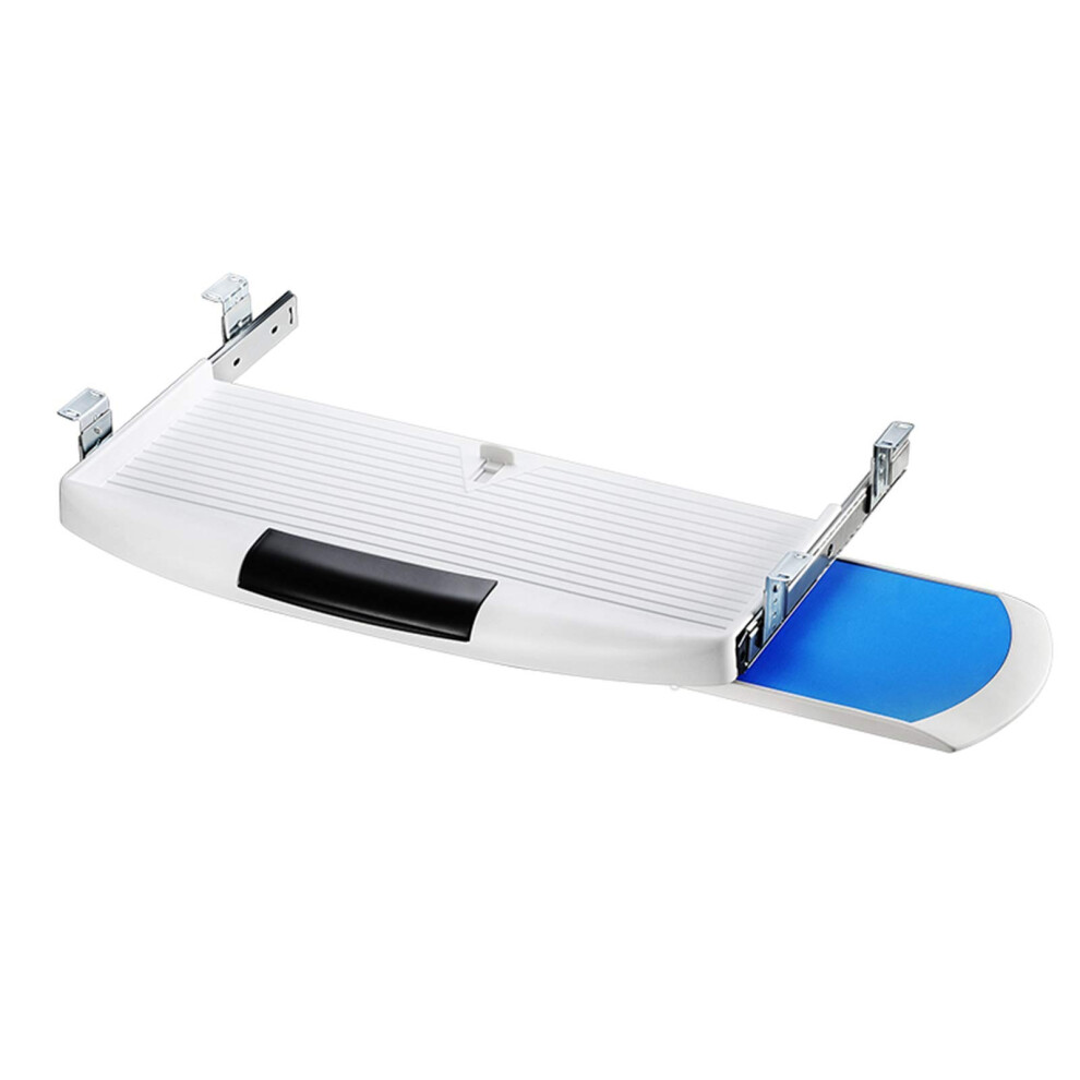 Adjustable Under Desk Keyboard Tray With Ergonomic Height And Spacesaving Slideout Design (A1) White/Black 9164114013798