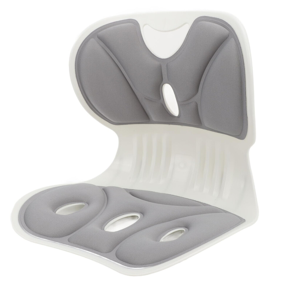 Grey Lumbar Support Pillow For Office Chair And Couch, Ergonomic Back Cushion With Breathable Fabric,