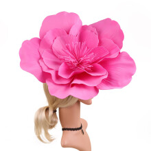 Pălării Fascinators Washranp, culoare solidă spumă floare mare agrafă de păr mireasă petrecere bal pălării decor