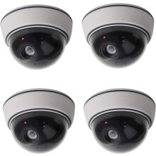 Lebote (4er-Pack) Attrappe einer Sicherheitskamera, CCTV-Dome-Kamera mit blinkendem rotem LED-Licht, Attrappe einer Überwachungskamera