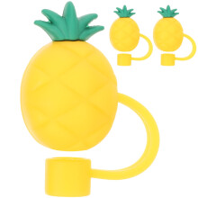 Tapones de silicona con forma de piña para pajitas reutilizables de Eease (3 unidades)