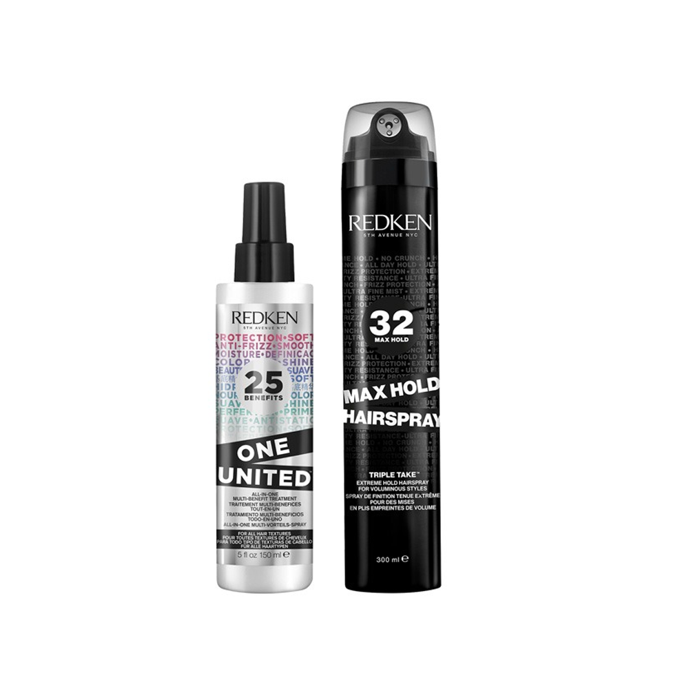 Redken One United Multi-Benefit Treatment 150Ml & Max Hold Hairspray
