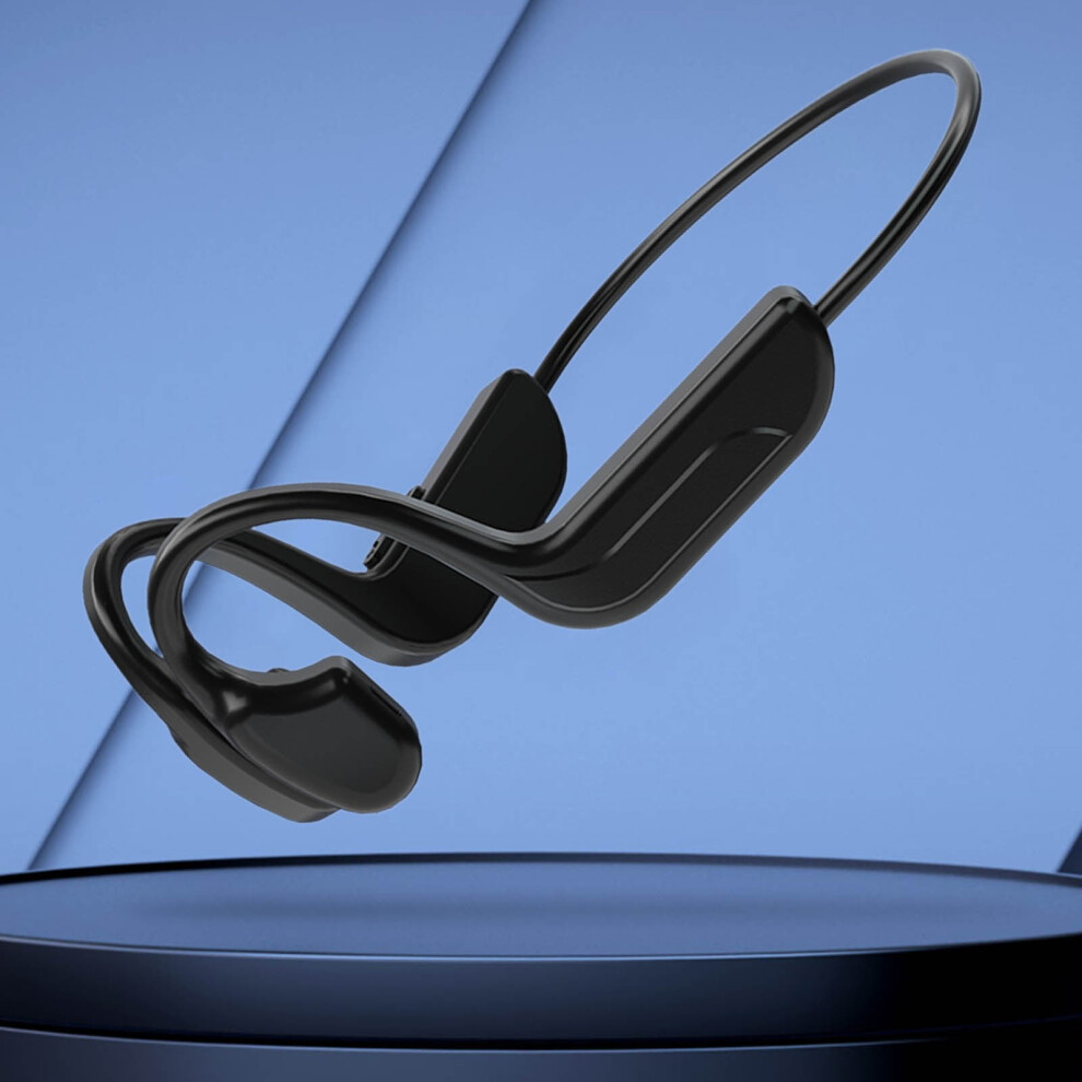 Quinlirra Open Ear Headphones Bluetooth 5.0, Immersive Sound, Noise-Cancelling Mic, 2H Playtime, Lightweight, 360 Bendable (Black) Black 9173940203419