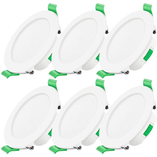 6 pcs 7W White LED Downlight Recessed Ceiling Lights Slim Spotlights