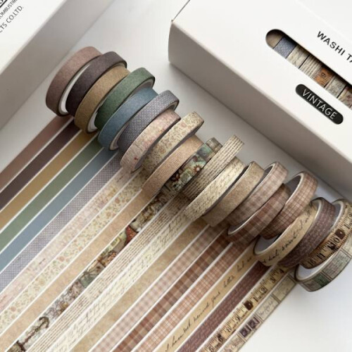 Retro Washi-teippisetti - 20 rullaa