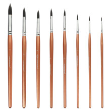 8er-Set Aquarellpinsel, Künstlerbedarf, Malerbedarf, Geschenkidee, Gesichtspinsel, ergonomisch, Hauptmodell, Birke, Kinder, Schüler, Reisebedarf