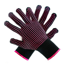 Heat Resistant Gloves for Hair Styling, 2 Pcs with NonSlip Silicone Grip for Curling Wand and Flat Iron