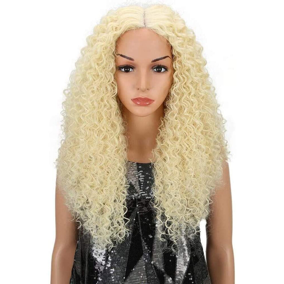 Synthetic Lace Front Wig 22 Inch Long Curly Heat Resistant Fiber 150 Density Natural Look for Black Women