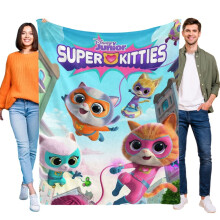 Super Kitties -peitto, flanelliheitto sängyn sohvan toimiston syntymäpäivälahjaksi lapsille