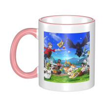 Pokemon Ceramic Mug 11 Oz Pink, Cute Coffee Cup Compatible with Home Office Use, Unique Handle Design for Christmas Holiday, for Men and Women