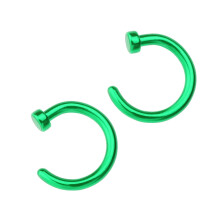 Lotatory2pcs Unisex kirurginen titaaniteräs avoin nenärengas nenäkoru 6mm (vihreä)