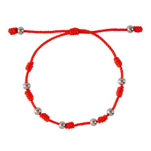 Troglfold Verstellbares Armband, handgewebtes 7-Knoten-Armband, Glücksarmband aus rotem Seil, geflochtenes Perlenarmband