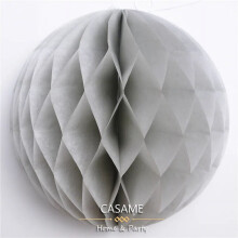 1 stk. 2" 4" 6" honeycomb-kugle papirblomst lanternekugle bryllupsfest børnefødselsdagsfest juledekoration babyshower-forsyninger grå 8 tommer