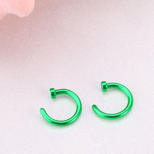 Lotatory2pcs Unisex Χειρουργικό Δακτύλιο Μύτης από Τιτάνιο Ατσάλι με Ανοιχτό Δακτύλιο 2