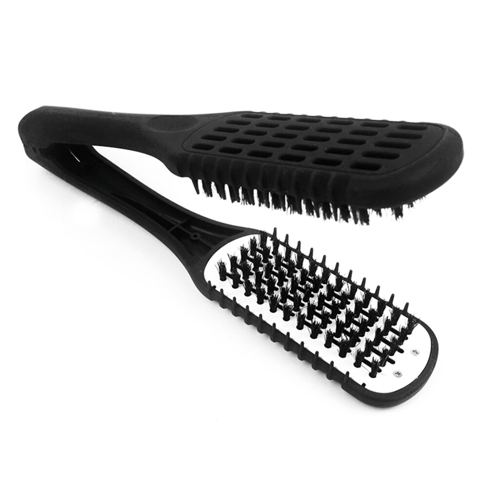 Boar Bristle Hair Straightening Brush Double Sided Anti Static Comb for Smooth and Shiny Hair