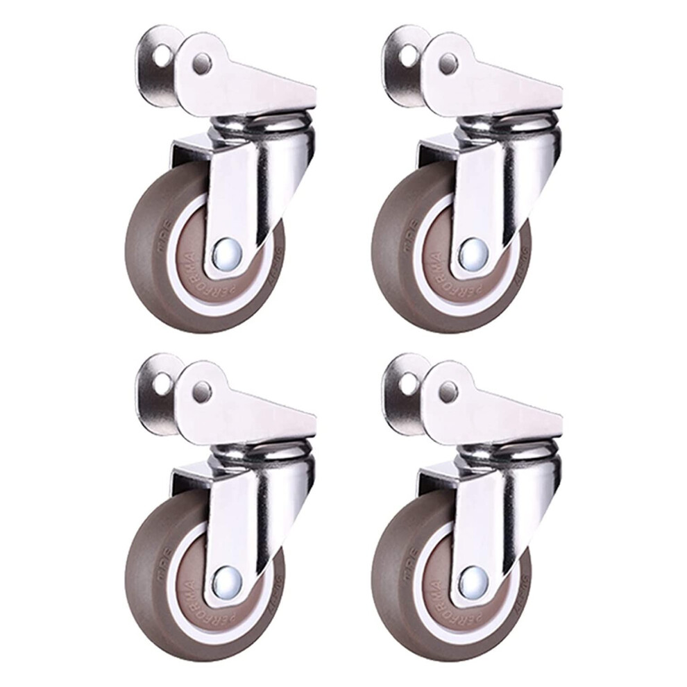 40Mm Rubber Swivel Caster Wheels For Furniture And Trolley, Silent Smooth Rolling, No Brake 9164114015334