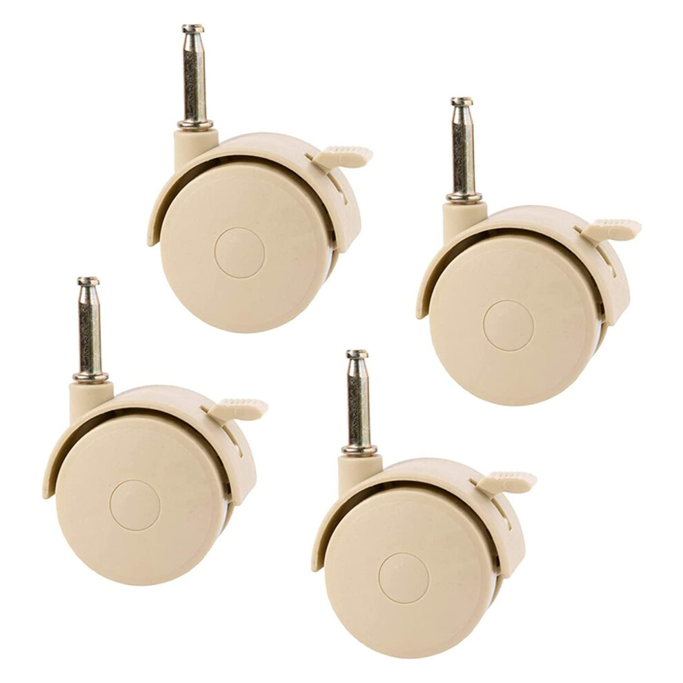 50Mm Nylon Swivel Caster Wheels With Brake, Set Of 4, 360 Rotation, 20Kg Load For Furniture Replacement 9164114015464