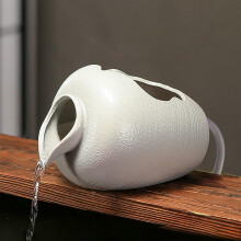 Outdoor Garden Fountain Ceramic Water Spitter for Patio Balcony Pond Decor White 15x11x11cm