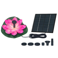 Solar Fountain for Bird Bath with Lotus Design, Monocrystalline Panel, Nozzle Kit, Outdoor Garden Decor