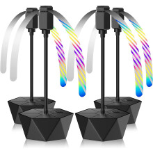 Fly Repellent Fan 4 Pack Jet Black, 360 Flexible Neck Tabletop Fly Deterrent for Outdoor Dining and Picnic