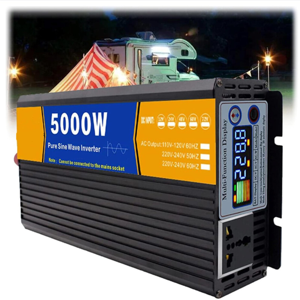 5000W Pure Sine Wave Power Inverter 48V Dc To 110V Ac Converter, Efficiency Offgrid Solar Rv Use 9099447389619