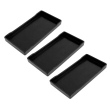 Plateau repas rectangulaire en plastique noir (lot de 3), 3 pièces