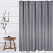 Cortina de ducha blanca de tela tipo gofre, 72'' x 72''