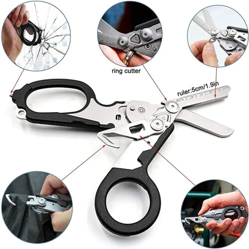 Multifunction Scissors Raptors First Aid Expert Tactical Folding Scissors Outdoor Survival Tool Combination Tools 2