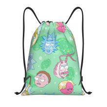 Rick and Morty Classic Drawstring Bag, opvouwbaar, sporttas, fitnesstas, unisex, strandtas, sporttas, reistas, middelgroot