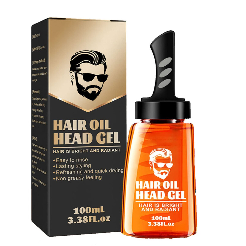 2 in 1 Hair Wax Gel with Comb for Men, Strong Hold NonGreasy Long Lasting Styling 100ml