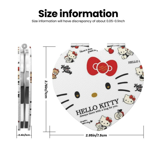 Καθρέφτης τσέπης Hello Kitty, φορητός μεγεθυντικός συμπαγής καθρέφτης μακιγιάζ 2